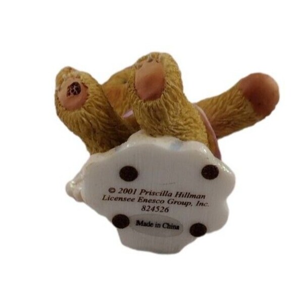 2" Angel Bear On Cloud 2001 Priscilla Hillman Figurine 824526 Pink Heart Enesco - Picture 5 of 6